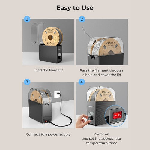Creality Filament Dryer Box 2.0, Adjustable Temperature, 24h Timer, Humidity Monitoring