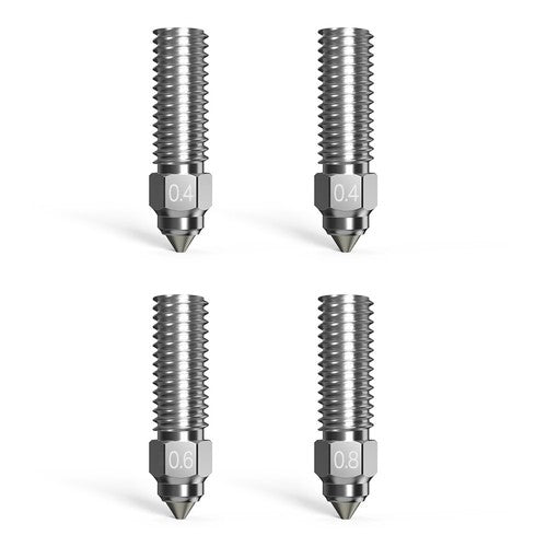 Creality High Flow Nozzle Kit 4pcs for K1 / K1 Max, Hardened Steel（2*0.4mm, 1*0.6mm, 1*0.8mm）