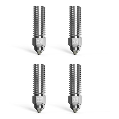Creality High Flow Nozzle Kit 4pcs for K1 / K1 Max, Hardened Steel（2*0.4mm, 1*0.6mm, 1*0.8mm）