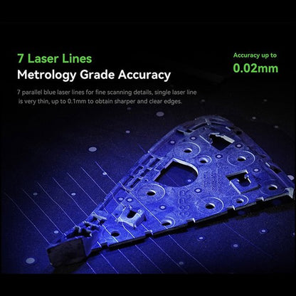 Creality Raptor 3D Scanner, Hybrid Blue Laser NIR, 60fps Scanning Speed, Objects Between 5-2000mm, 24-bit Full-Color Scan, 0.02mm Accuracy, Anti-shaking