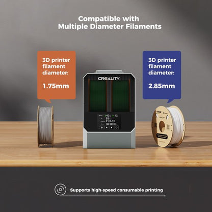 Creality Space Pi Plus Filament Dryer Box, 2 Rolls Capacity, PTC 360 Degrees Hot-Air Heating, 48H Timer, LCD Touch Screen