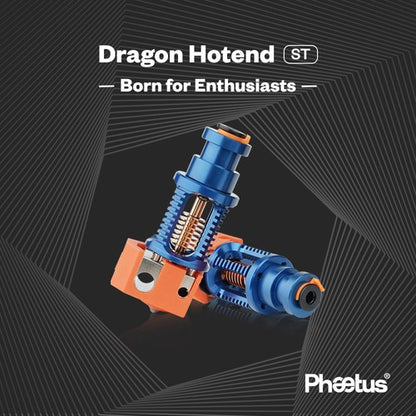 Phaetus Dragon Hotend Standard Flow Edition, 500 Celsius Degrees Temperature Resistance, for Prusa/Creality CR-10/Ender 3, Compatible with All Filaments, PLA, ABS, PETG, TPU, PP, PC, Nylon, PEEK, PEI and Composite Materials, Blue