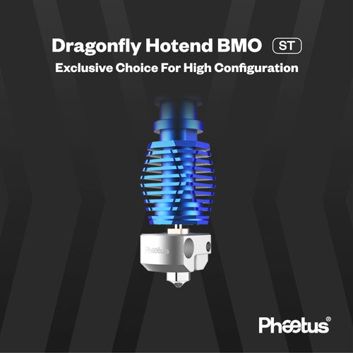Phaetus Dragonfly BMO ST Hotend, 500°C Temperature Resistance, for Prusa/Creality CR/Creality Ender, Compatible with All V6 Hotend Interfaces Prusa I3 MK3/MK3S Titan BMG Extruders, Black