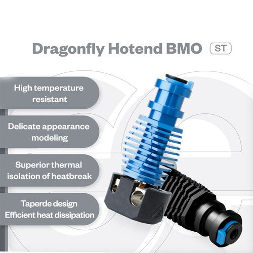 Phaetus Dragonfly BMO ST Hotend, 500°C Temperature Resistance, for Prusa/Creality CR/Creality Ender, Compatible with All V6 Hotend Interfaces Prusa I3 MK3/MK3S Titan BMG Extruders, Blue