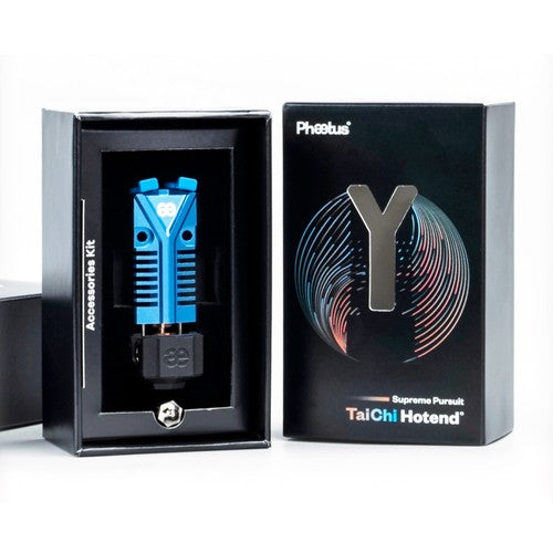 Phaetus Two-in-One TaiChi Hotend, for Creality Ender & Creality CR, Integrated Double Feed Port, One-Hand Nozzle Changing,  0.25mm Heat Break, Compatible with All Thermoplastic Filaments, PLA, ABS, PETG, TPU, PP, PC, PA, PEEK, PEI and PLA-CF, Blue