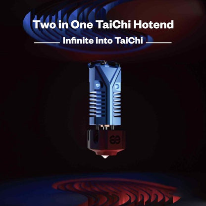 Phaetus Two-in-One TaiChi Hotend, for Creality Ender & Creality CR, Integrated Double Feed Port, One-Hand Nozzle Changing,  0.25mm Heat Break, Compatible with All Thermoplastic Filaments, PLA, ABS, PETG, TPU, PP, PC, PA, PEEK, PEI and PLA-CF, Blue