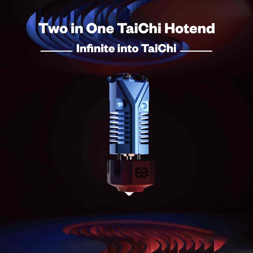 Phaetus Two-in-One TaiChi Hotend, for Creality Ender & Creality CR, Integrated Double Feed Port, One-Hand Nozzle Changing,  0.25mm Heat Break, Compatible with All Thermoplastic Filaments, PLA, ABS, PETG, TPU, PP, PC, PA, PEEK, PEI and PLA-CF, Black