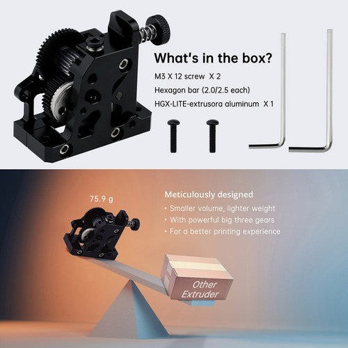 TWO TREES HGX-LITE All Metal Extruder for Creality CR-10 / CR-10S / Ender-2 / Ender-3 / Ender-5 Series - Black